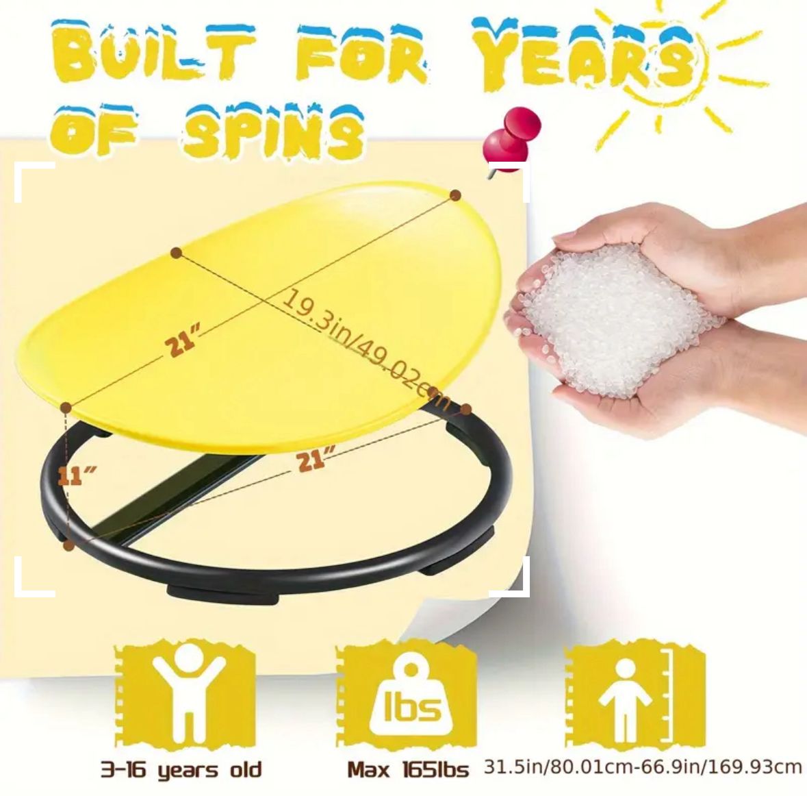 Kids’ Sensory Swivel Chair – Flexible Wobble Seat for Active Play & Focus
