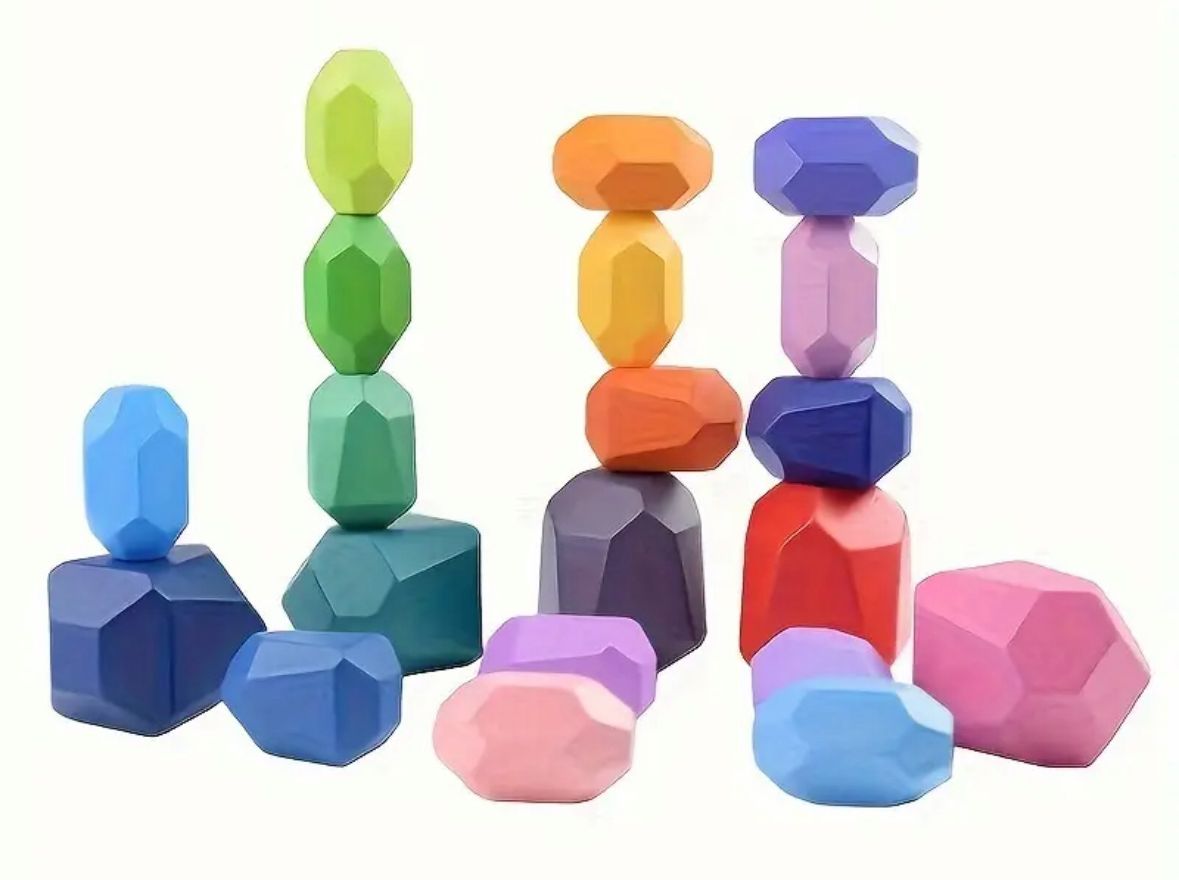 Wooden coordination toy blocks for toddlers - Montessori play.