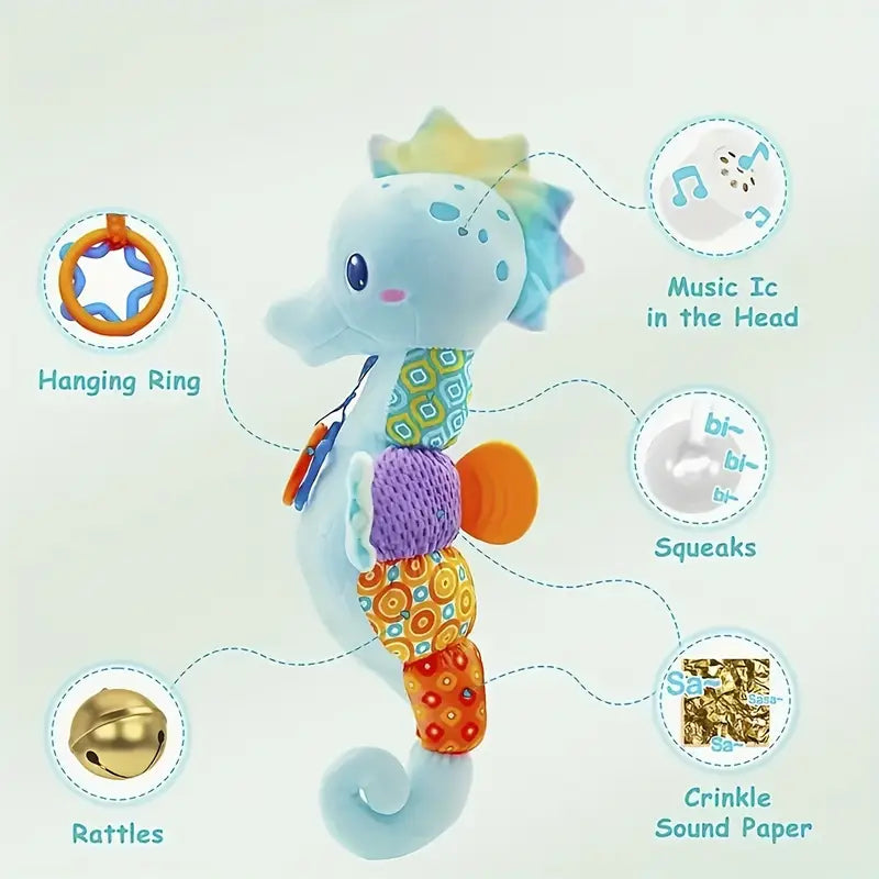 Singing Music Seahorse Plush Toy – Soothing Soft Sensory Doll