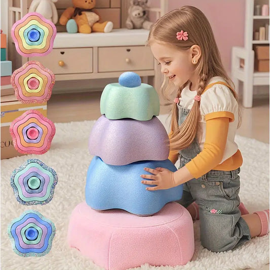 Colorful Flower Balance Stepping Stones for Kids – Sensory Play Set